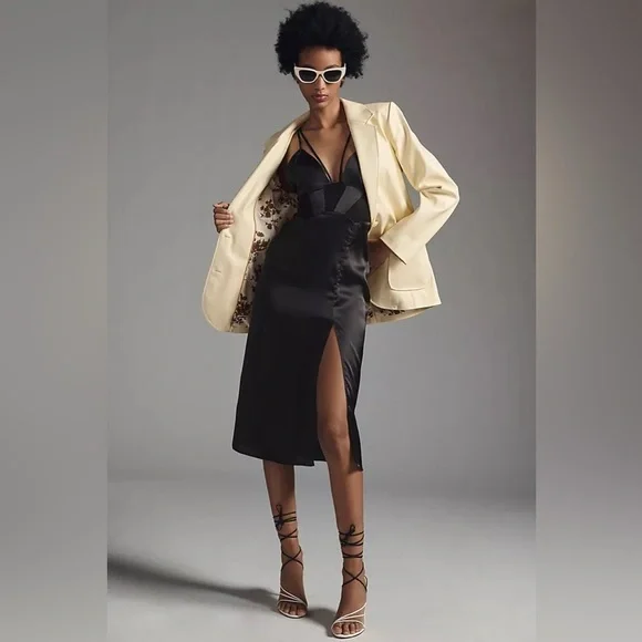 NWT By Anthropologie Faux Leather Blazer - Picture 3 of 6